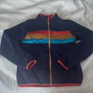 Cotopaxi Navy Jacket with Multicolor Accents, Youth size XL